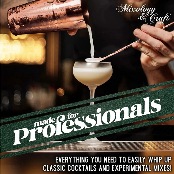 🆕 Mixology Bartender Kit: 10-Piece Bar Tool Set with Bamboo Stand (Copper) - Picture 5 of 10